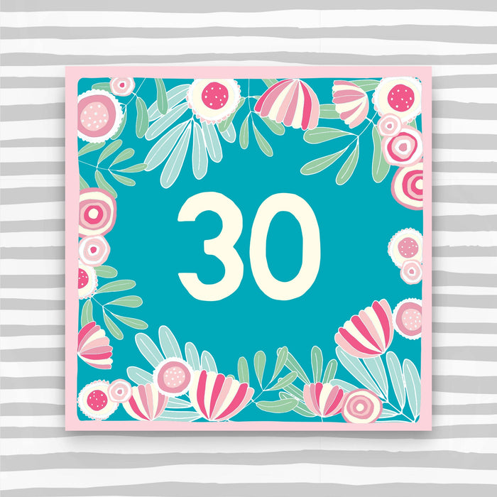 30th Birthday Card - Floral Birthday Card (CK21)