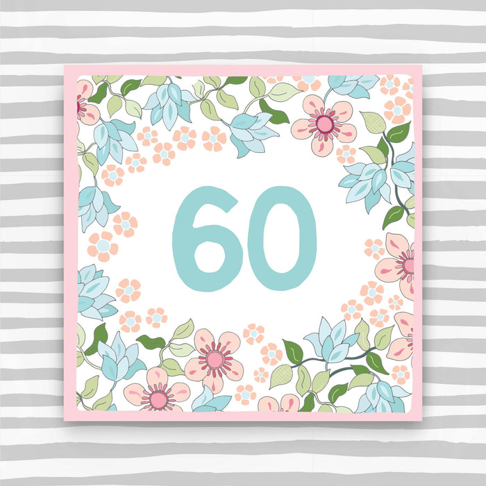 60th Birthday Card - Floral Birthday Card (CK24)