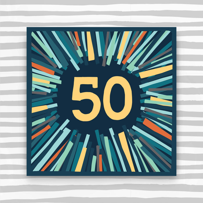 50th Birthday Card - Male Pattern Birthday Card (CK33)