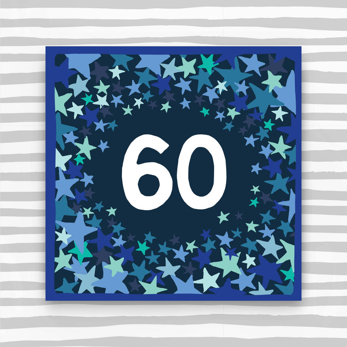 60th Birthday Card - Male Pattern Birthday Card (CK34)