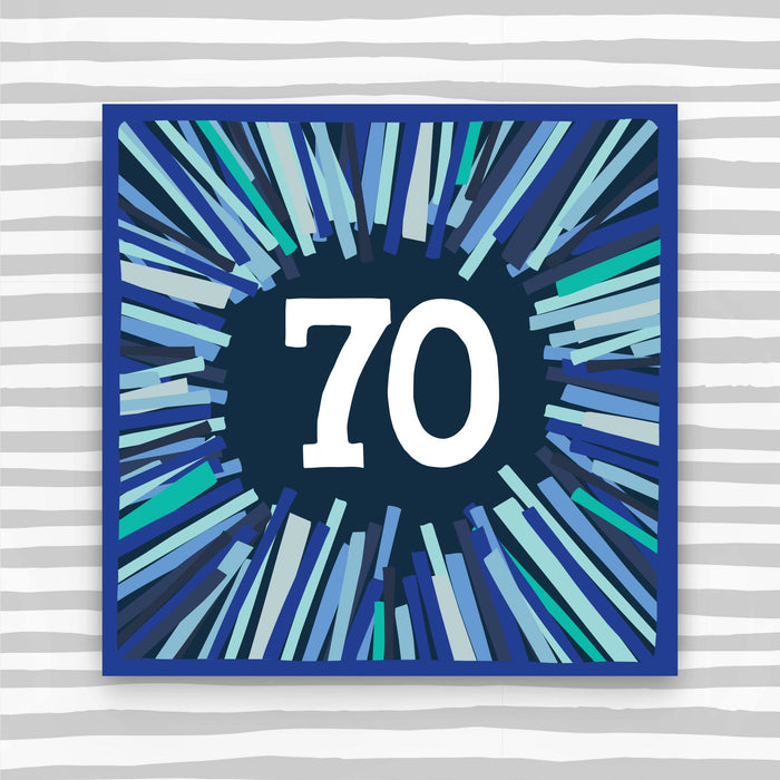 70th Birthday Card - Male Pattern Birthday Card (CK35)